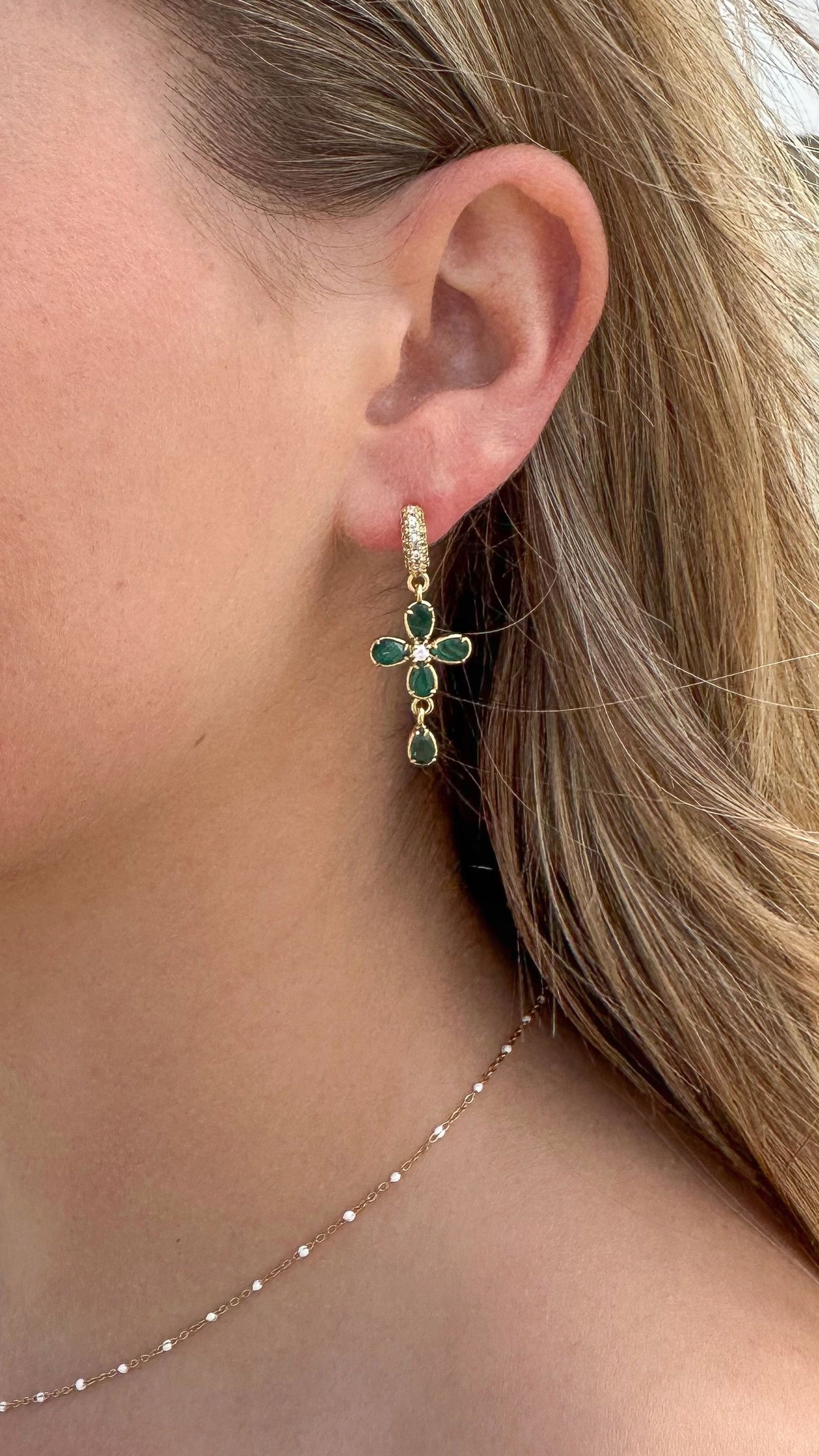 Boucles "Capucine" malachite verte
