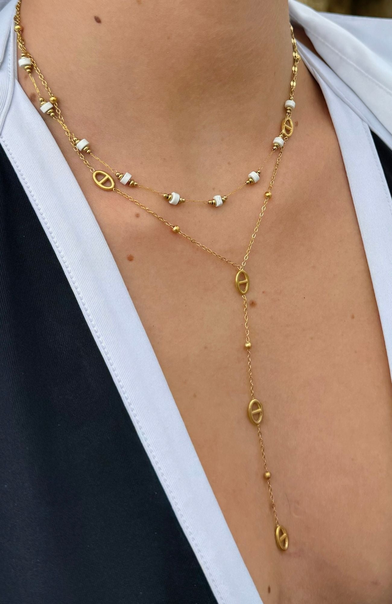 Collier "Fiby" blanc