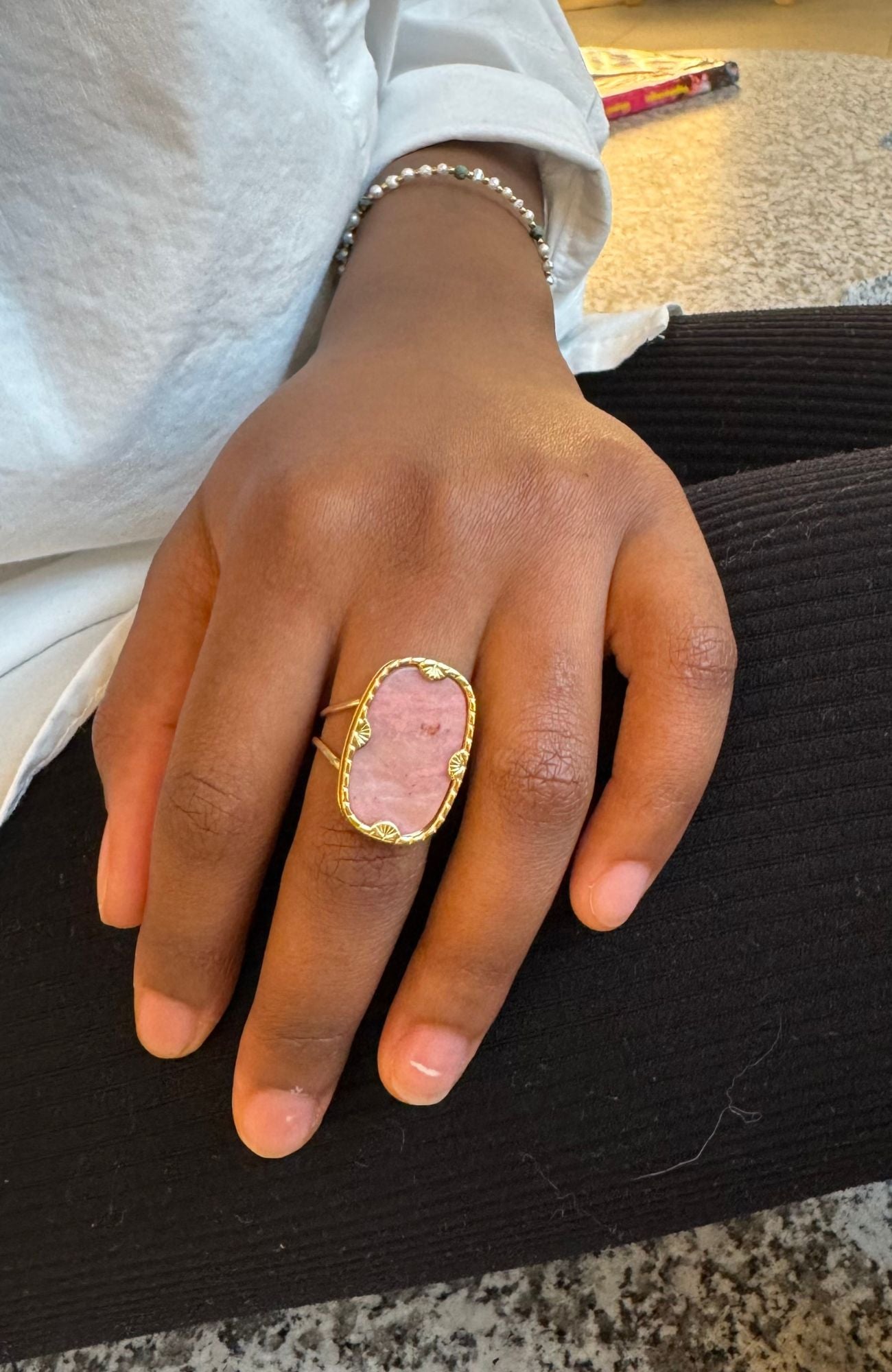 Bague "Oïa" Agathe rose