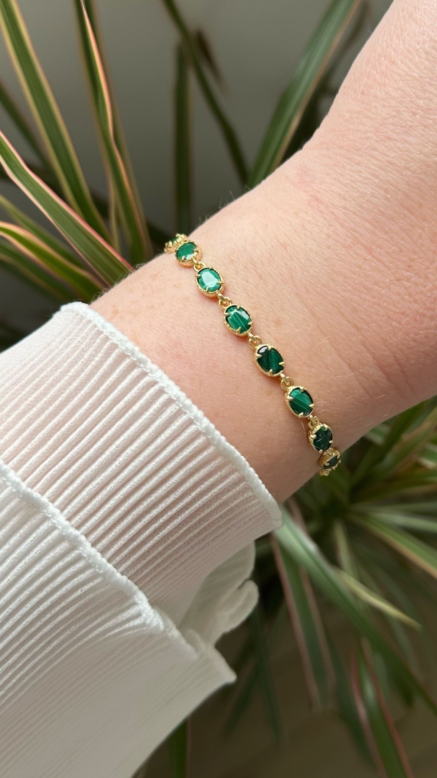 Bracelet "Eden" malachite vert