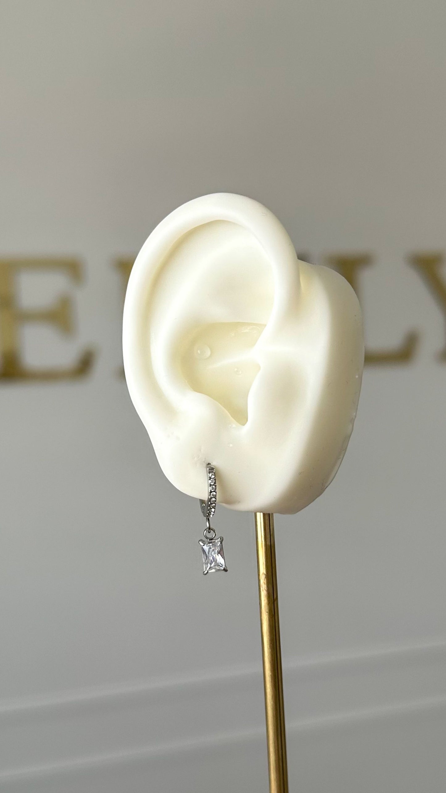 Boucles "Opale" argenté
