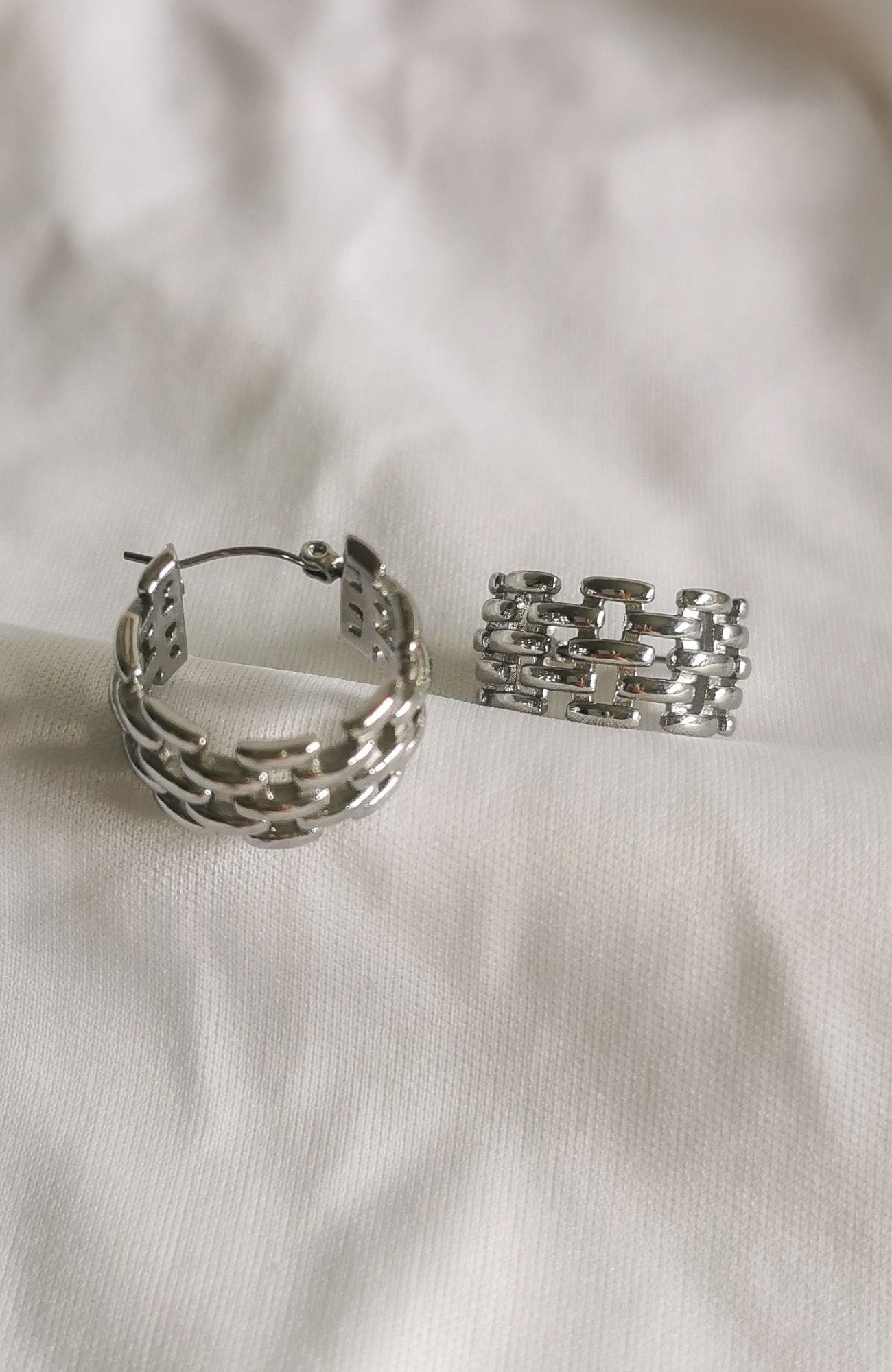 Boucles "Caroline" argenté
