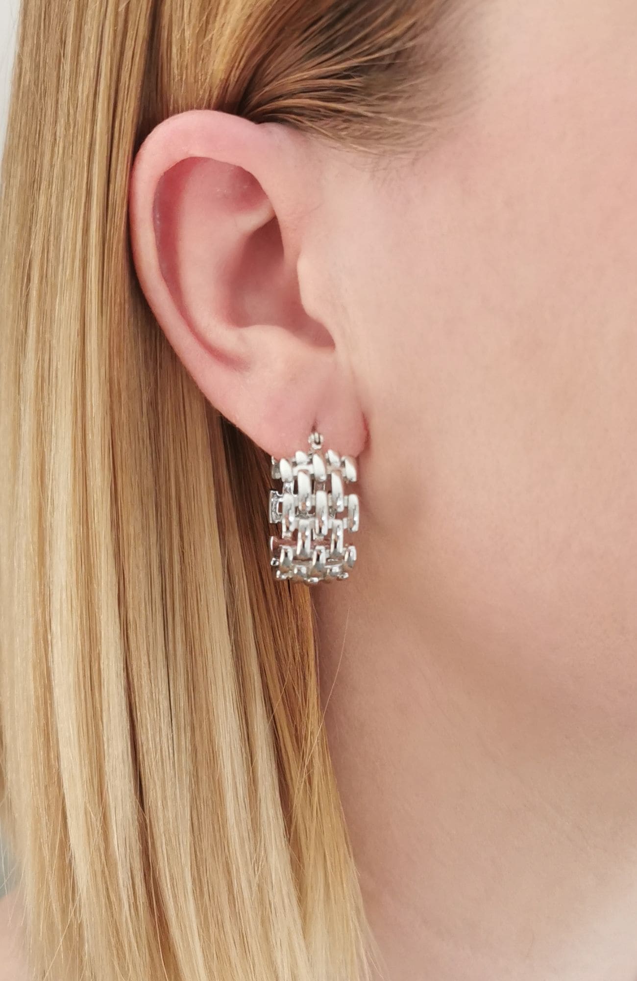 Boucles "Caroline" argenté
