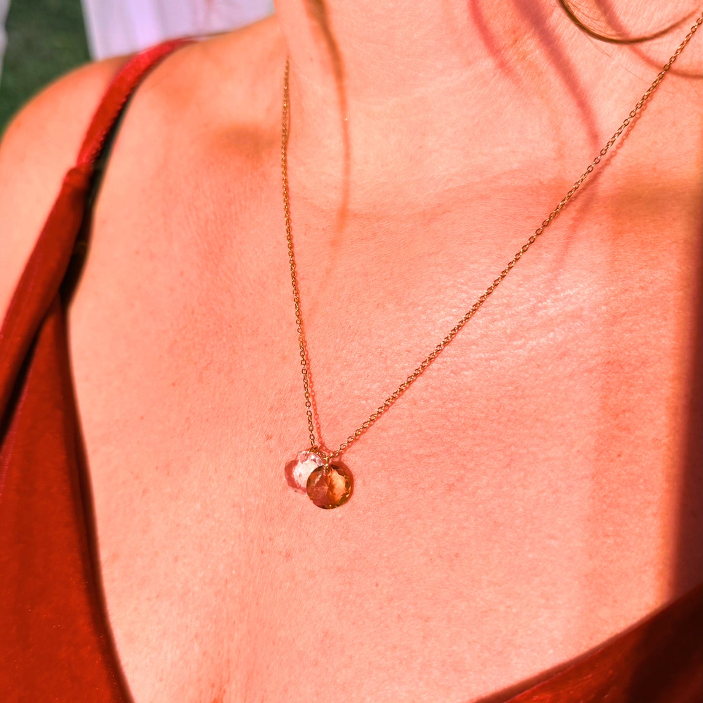 Collier "Cristal" 2 pendentifs
