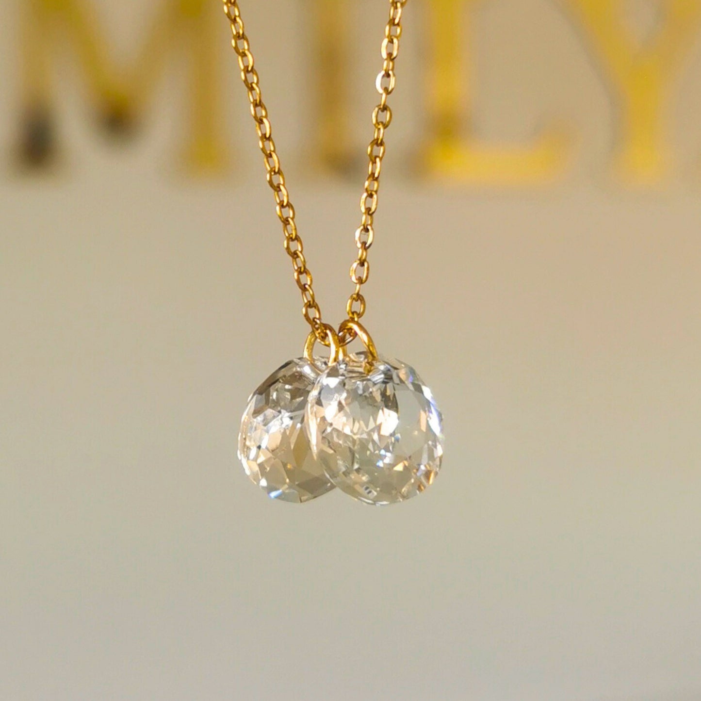Collier "Cristal" 2 pendentifs