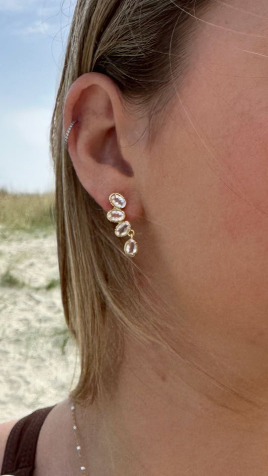 Boucles "Juliette" pierre de lune