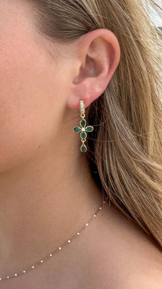 Boucles "Capucine" malachite verte