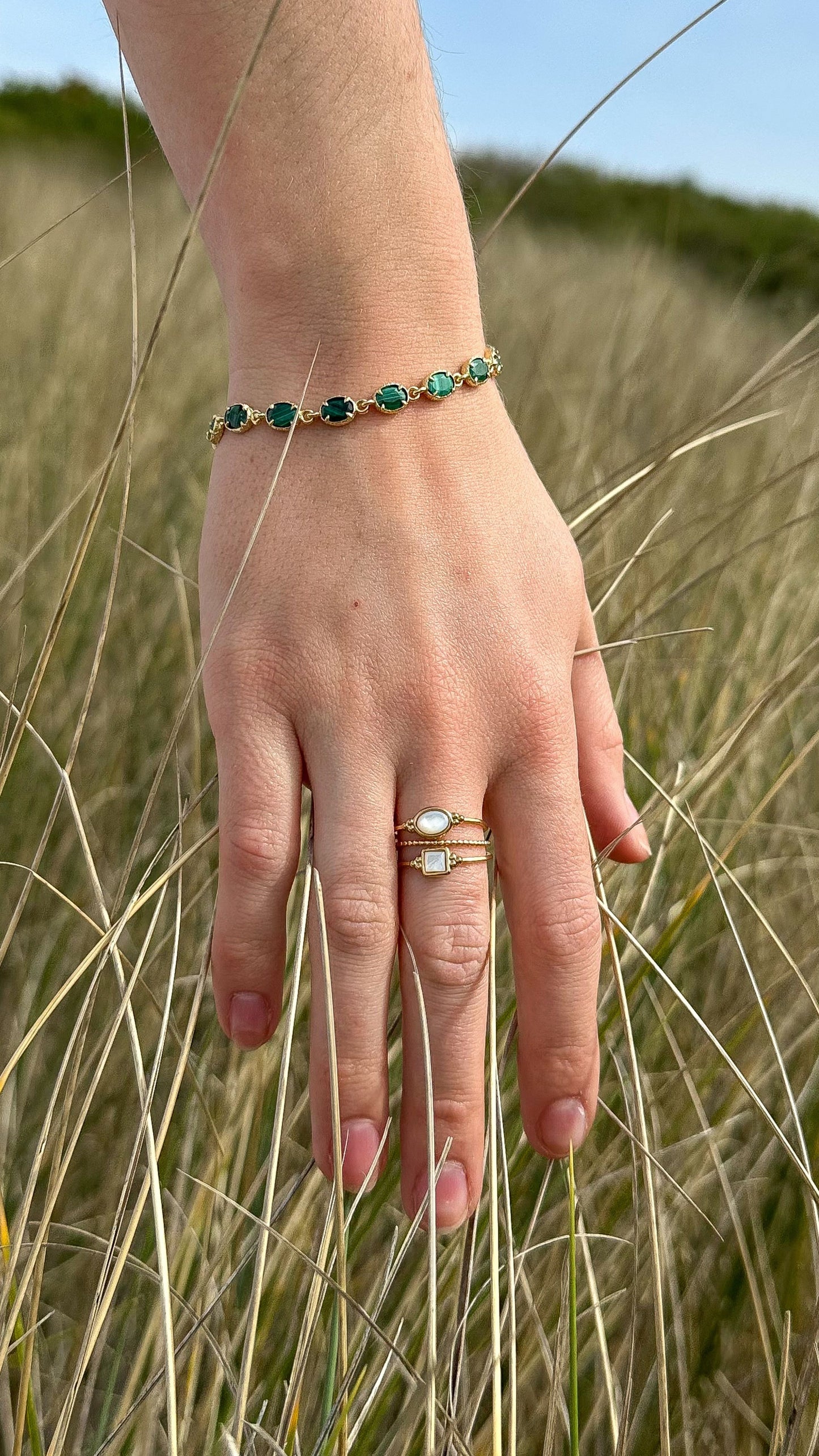 Bracelet "Eden" malachite vert