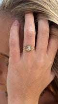Bague Juliette jaspe naturel en acier inoxydable doré - Emilya Bijoux