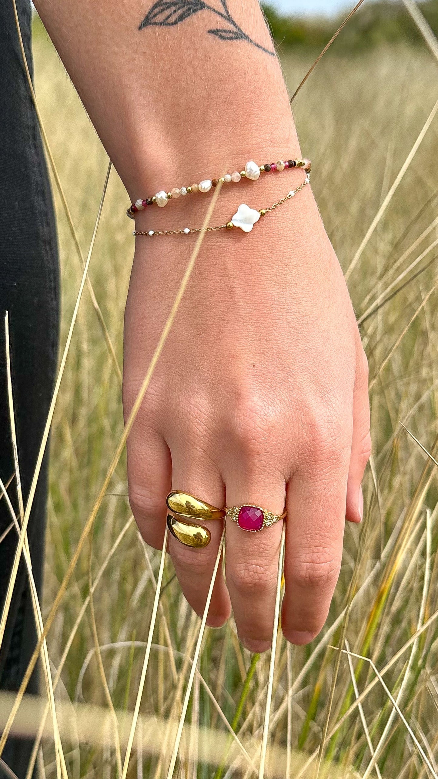 Bague "Juliette" agate rose