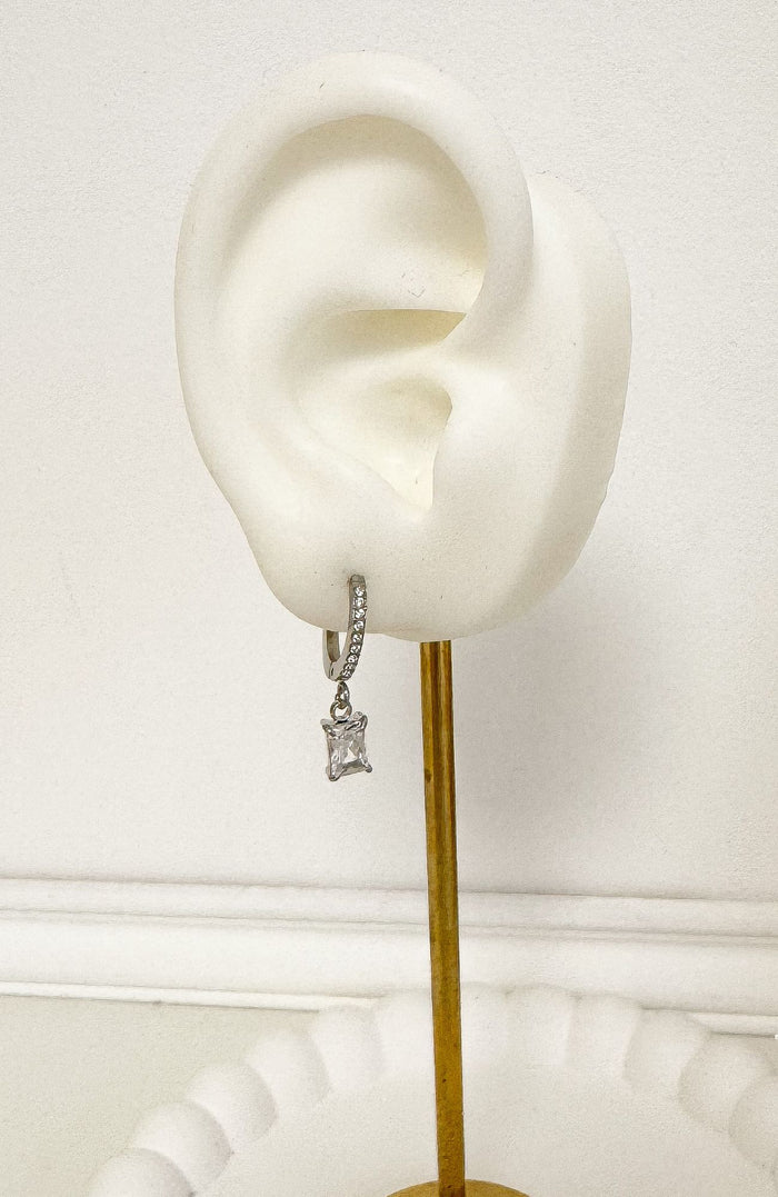 Boucles "Opale" argenté