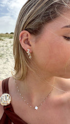 Boucles "Juliette" pierre de lune