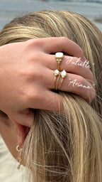 Bague "Juliette" nacre blanche