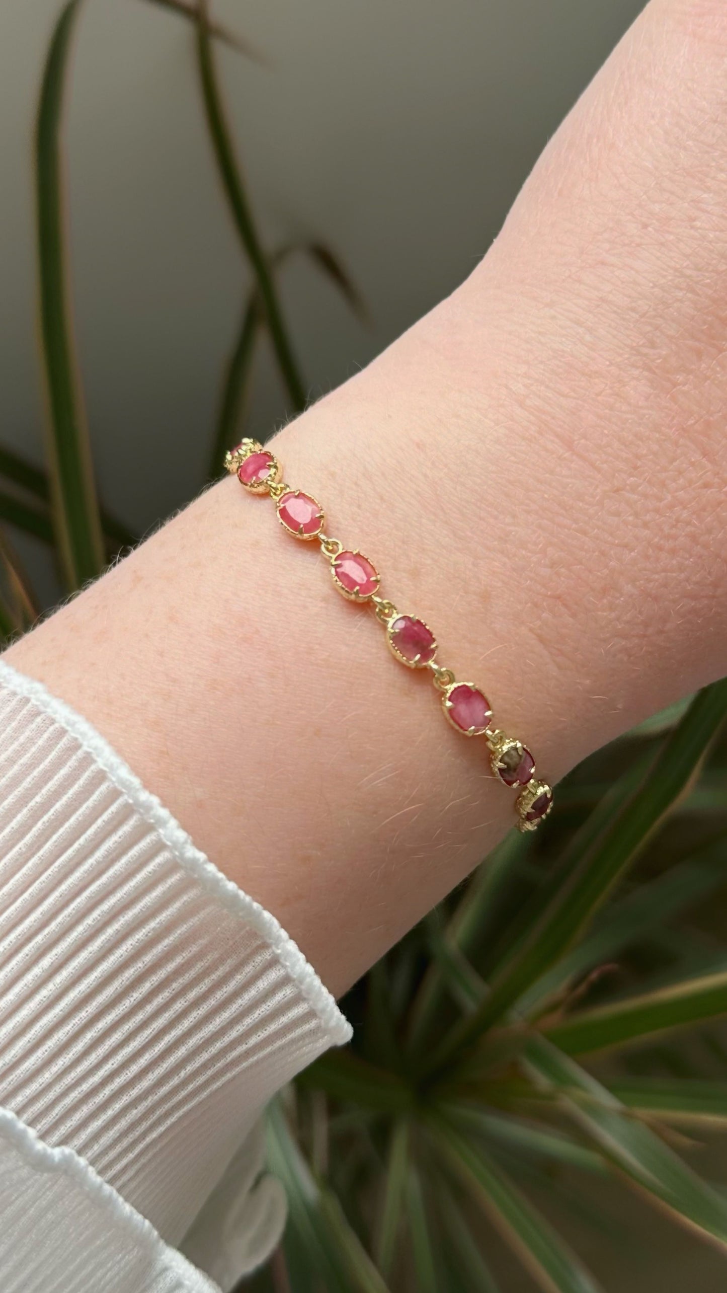 Bracelet "Eden" tourmaline rose