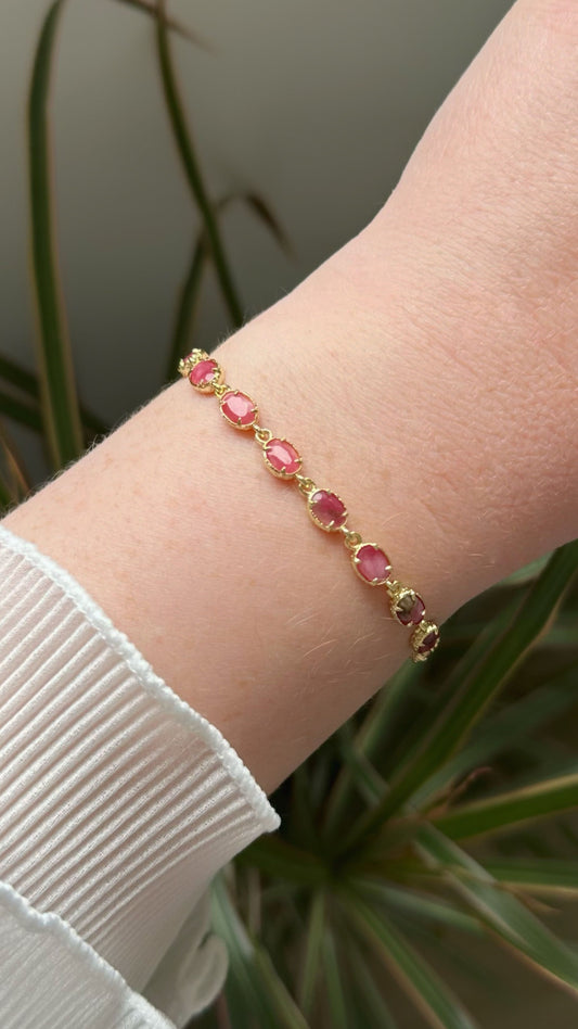 Bracelet "Eden" tourmaline rose