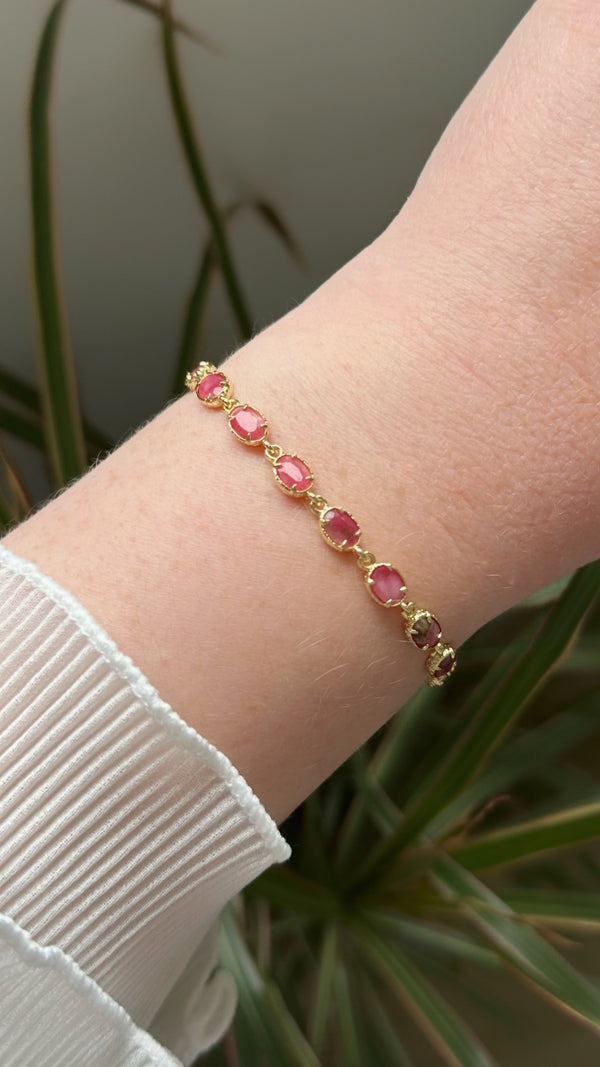 Bracelet "Eden" tourmaline rose