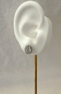 Boucles d'oreilles puce ovale zircon argentée Emilya Bijoux