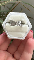 Bague Elia argentée tressée en acier inoxydable - Emilya Bijoux