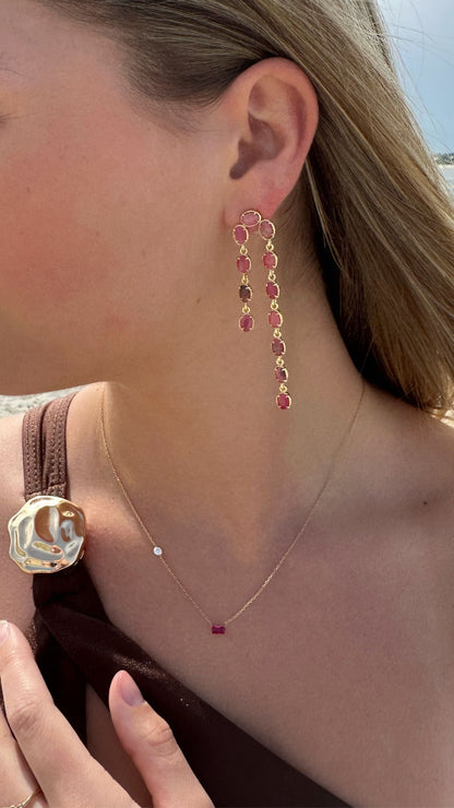 Boucles "Eden" tourmaline rose
