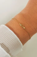 Bracelet Holy doré avec zircon marquise et zircon rond en acier inoxydable