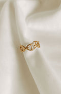 Bague Giulia dorée à maillons entrelacés, acier inoxydable - Emilya Bijoux
