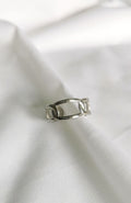 Bague Bogota argentée à maillon ovale ajouré, acier inoxydable - Emilya Bijoux