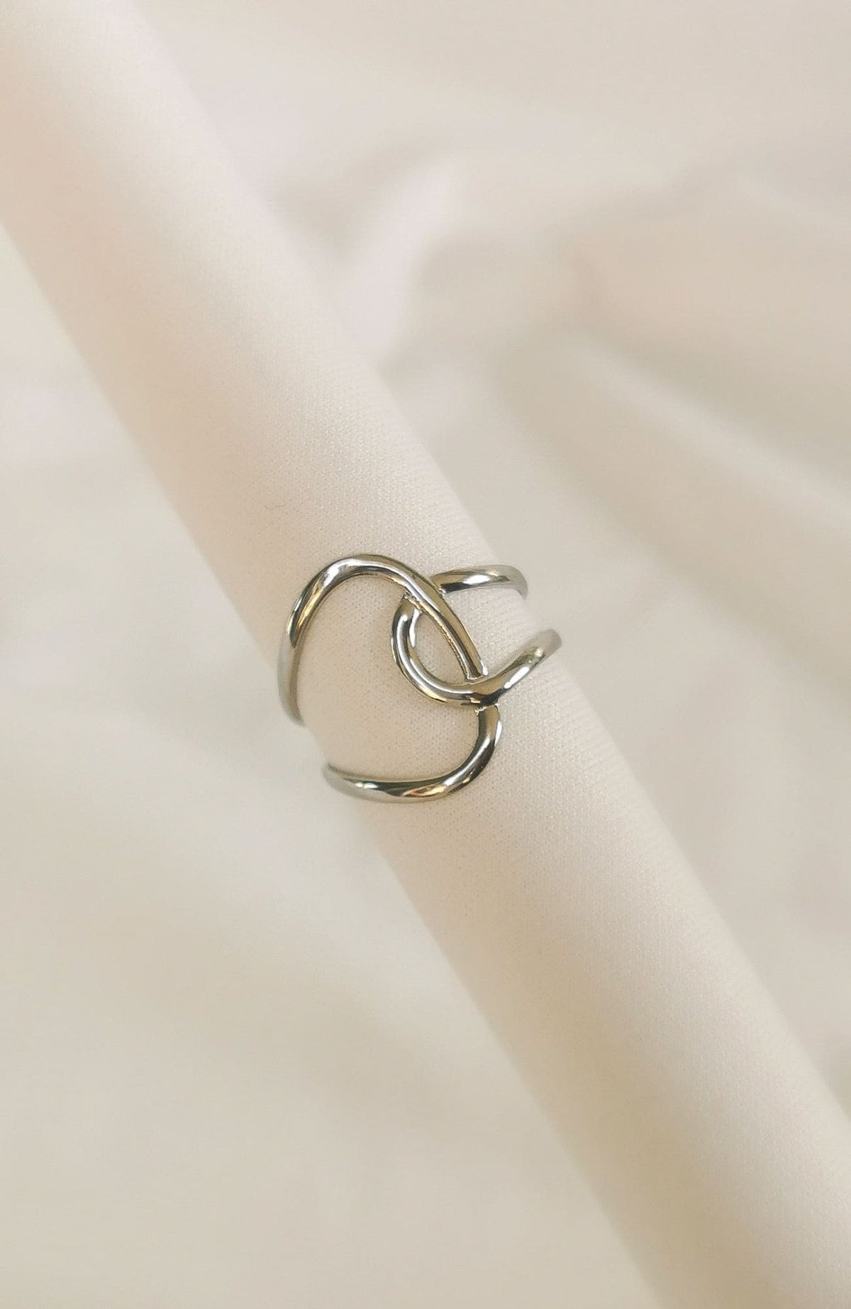 Bague Cali argentée entrelacée en acier inoxydable - Emilya Bijoux