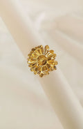 Bague Ivy dorée en forme de fleur de marguerite, acier inoxydable - Emilya Bijoux