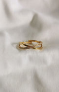 Bague Infinity dorée scintillante de strass, acier inoxydable - Emilya Bijoux