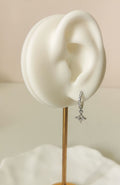 Boucles d'oreilles Hazel argentées en acier inoxydable, créole scintillante avec pendentif étoile