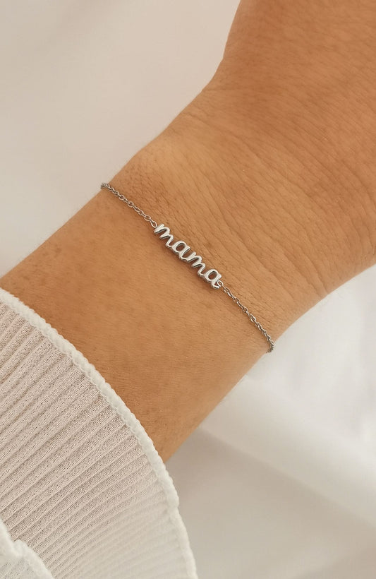 Bracelet "Mama" argenté