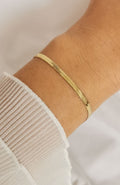 Bracelet Roma doré, chaîne plate tressée en acier inoxydable