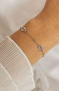 Bracelet Ambre argenté avec maillons ovales façon marine en acier inoxydable