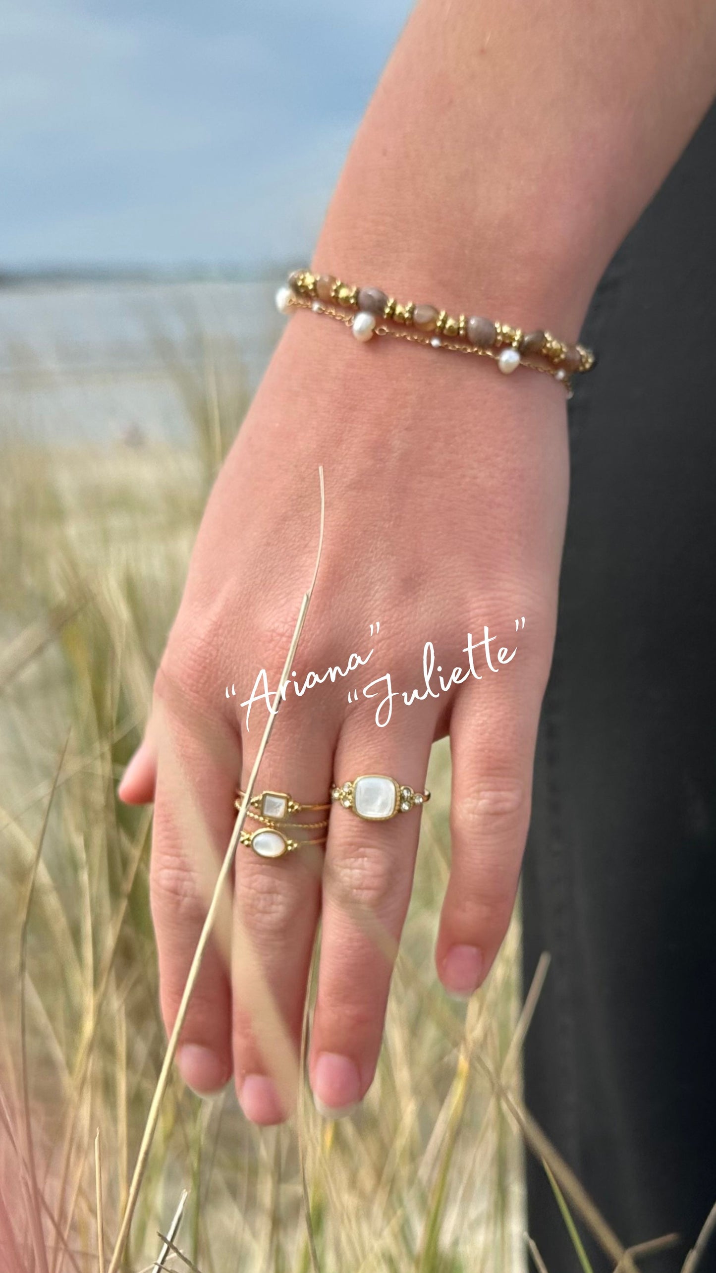 Bague "Juliette" nacre blanche