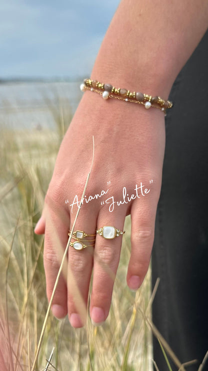 Bague "Juliette" nacre blanche