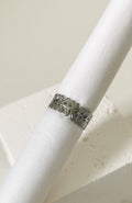 Bague Lily argentée frise de feuilles ciselées, acier inoxydable - Emilya Bijoux