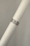Bague Flora argentée feuillage ajouré, acier inoxydable - Emilya Bijoux