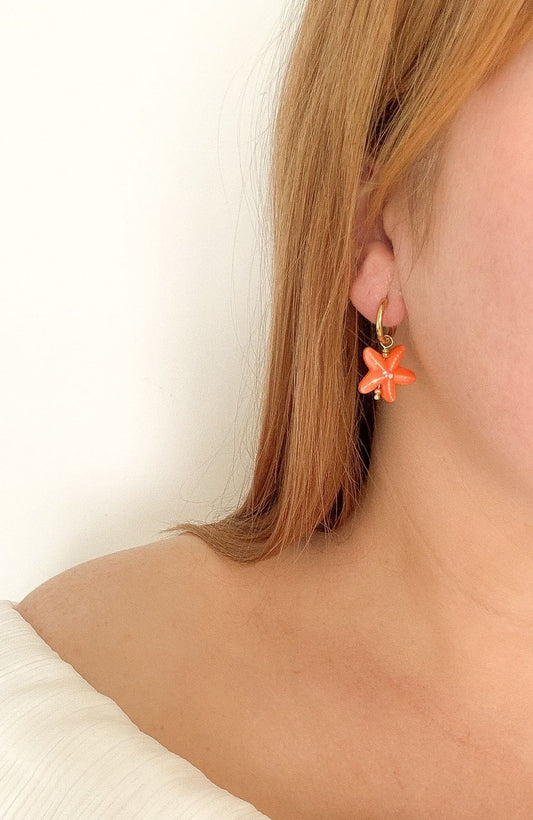 Boucles "Nouméa" Orange corail