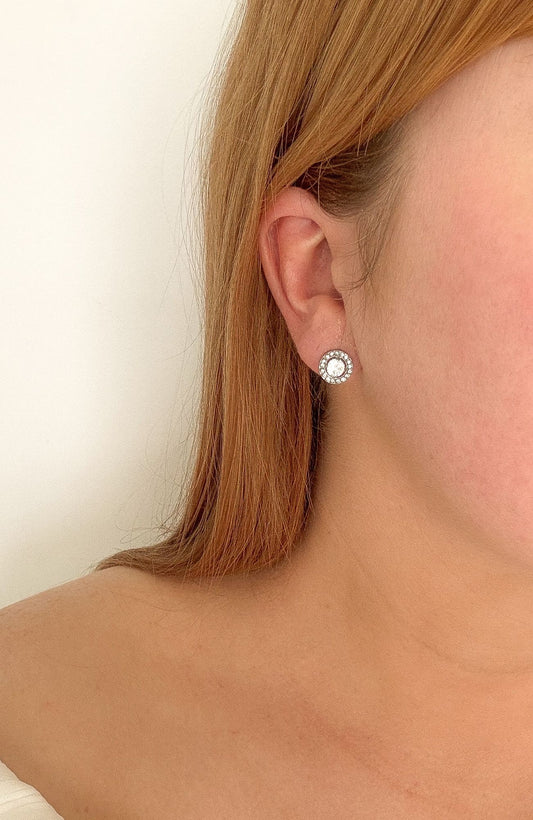 Boucles "Rosy" argenté
