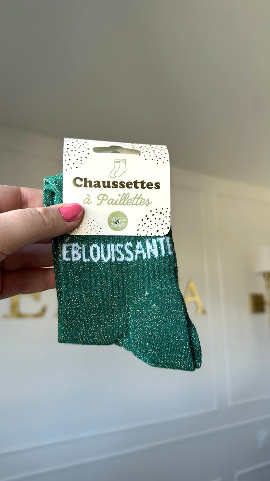 chaussettes à paillettes idée cadeau femme oriinale 
