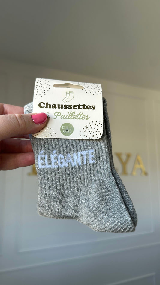 chaussettes à paillettes femme idée cadeau emme originale 