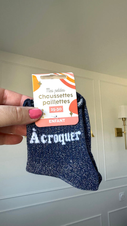 chaussettes à paillettes enfant à offrir , cadeau enfant 