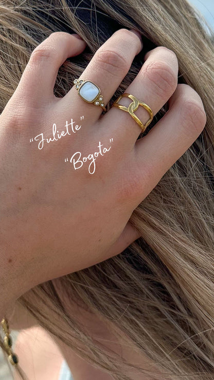 Bague "Juliette" nacre blanche